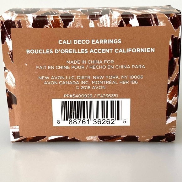 04 Avon Earrings Cali Deco Gold Tone and Black Dangle Drop Pierced Earrings 2008 - Picture 9 of 10